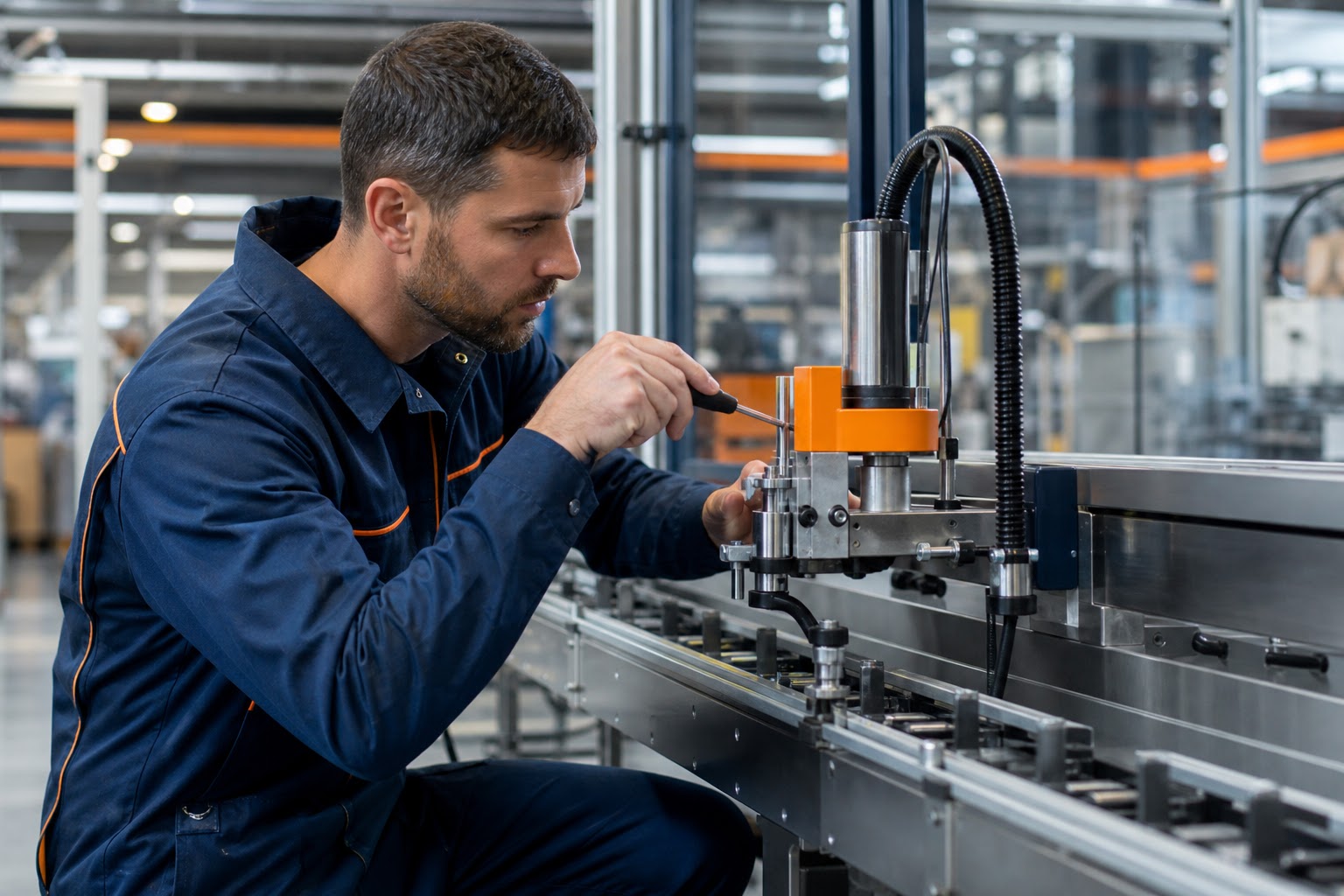 Technik pri servise značiaceho zariadenia