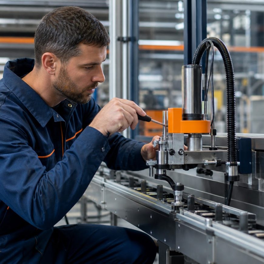 Technik pri servise značiaceho zariadenia